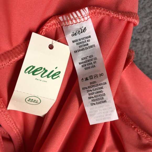 NEW Aerie Women's XL One Piece Bikini Swim Strapless Cut-Out Padded Coral Pink - Picture 11 of 12